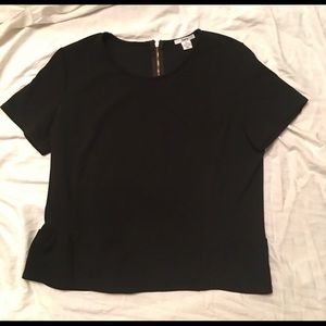 🤩Bar III peplum short sleeve top  XXL black